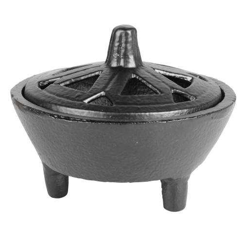 CAST IRON CAULDRON WITH SLOTTED TOP