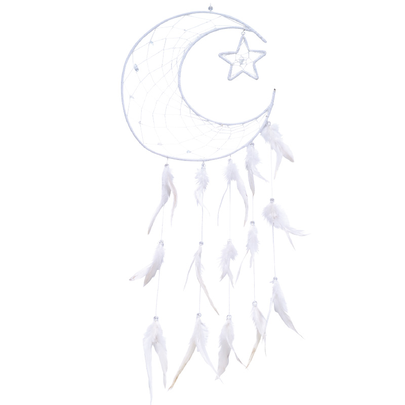 White Half Moon With Star Dreamcatcher