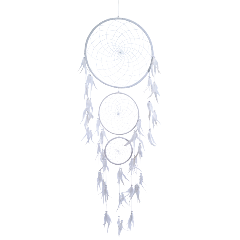 LARGE WHITE DREAMCATCHER WITH CLEAR CRYSTALS