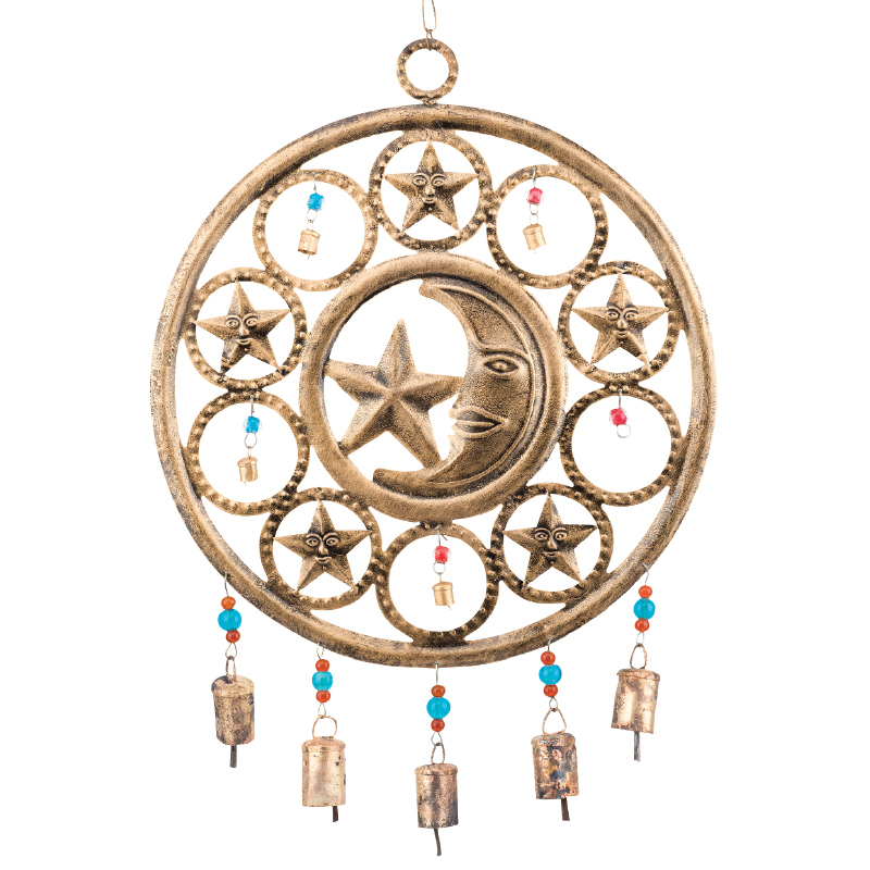RECYCLED CIRCULAR MOON AND STAR CHIME