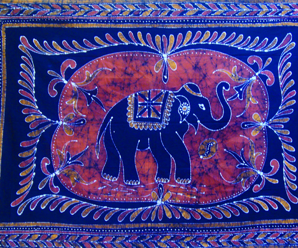 Ind Dbl Spread Elephant Batik