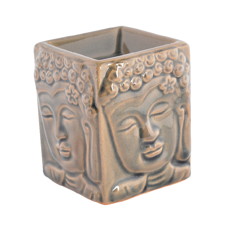Grey Buddha Head Ceramic Oil