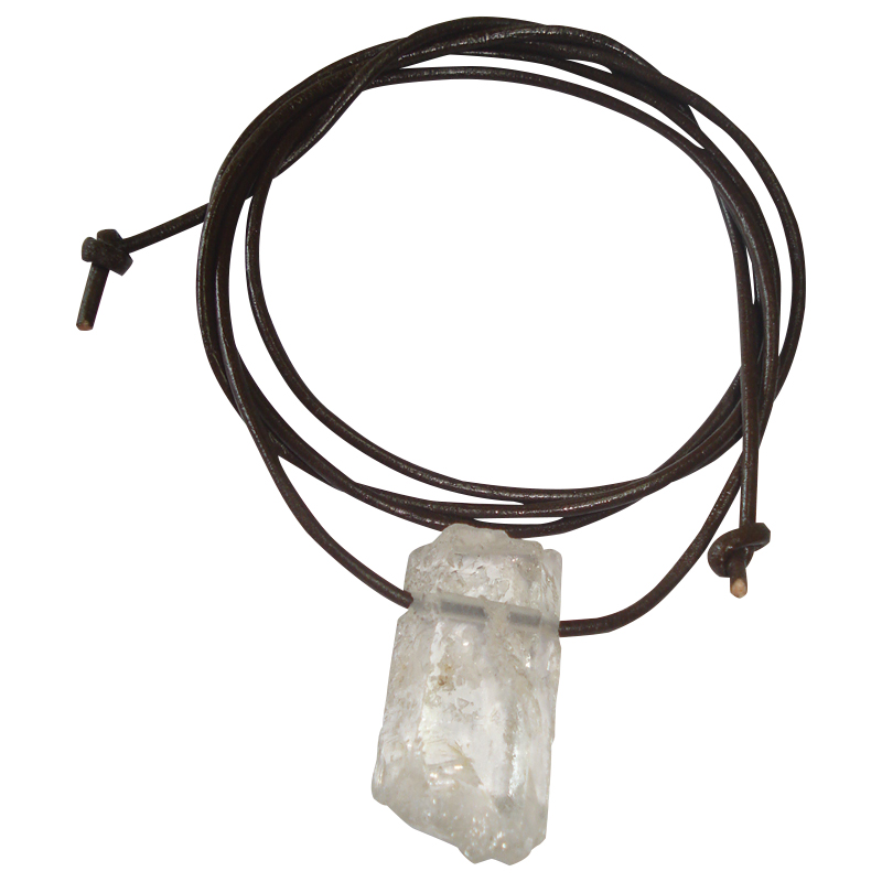 Crystal With Leather Cord