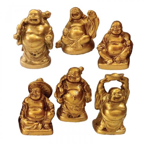 HAPPY BUDDHA STATUES - GOLD