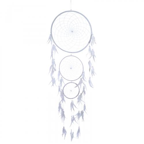 Large White Dreamcatcher With Clear Crystals