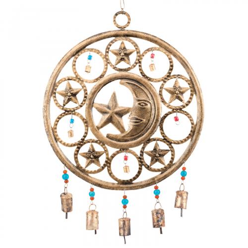 RECYCLED CIRCULAR MOON AND STAR CHIME