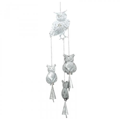 RECYCLED OWL With BELLS WINDCHIMES