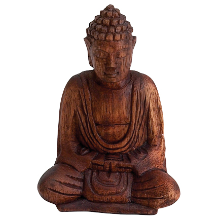 WOODEN SEATED BUDDHA