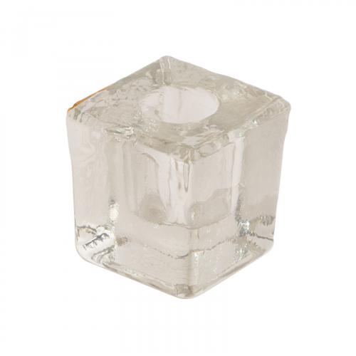 CLEAR GLASS MINI-CANDLE HOLDER