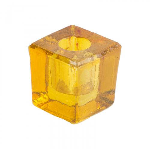 Yellow Glass Mini-Candle Holder