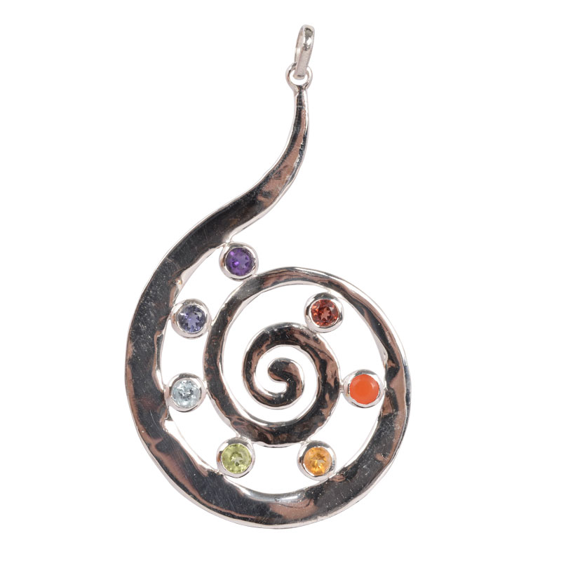 Seven Chakra Cosmic Spiral Pendant