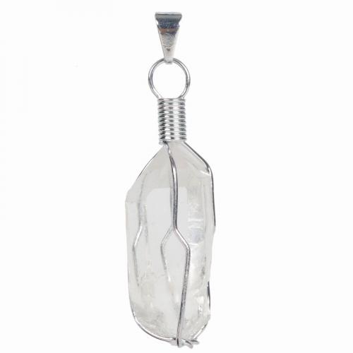 CLEAR QUARTZ WIRE WRAPPED CRYSTAL PENDANT