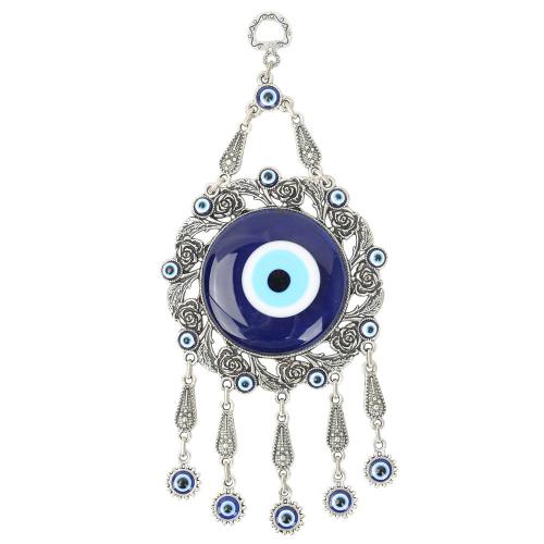 WALL HANGING EVIL EYE WITH ROSES/LEAVES