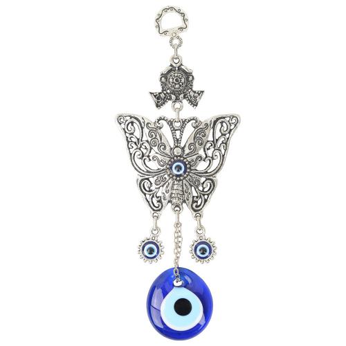 WALL HANGING EVIL EYE WITH BUTTERFLY